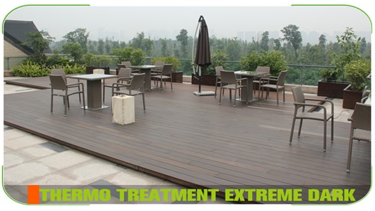 Small Groove Dark Carbonized Bamboo Decking