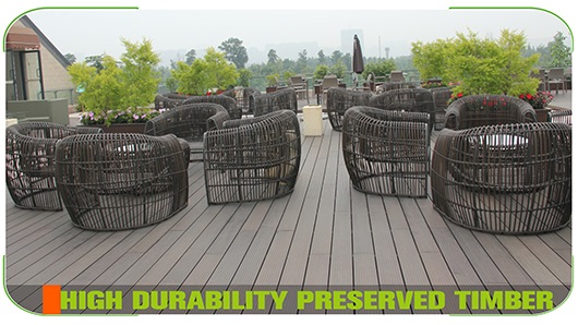 Small Groove Dark Carbonized Bamboo Decking