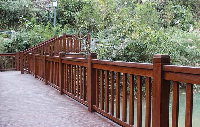 guardrail in strand woven bamboo